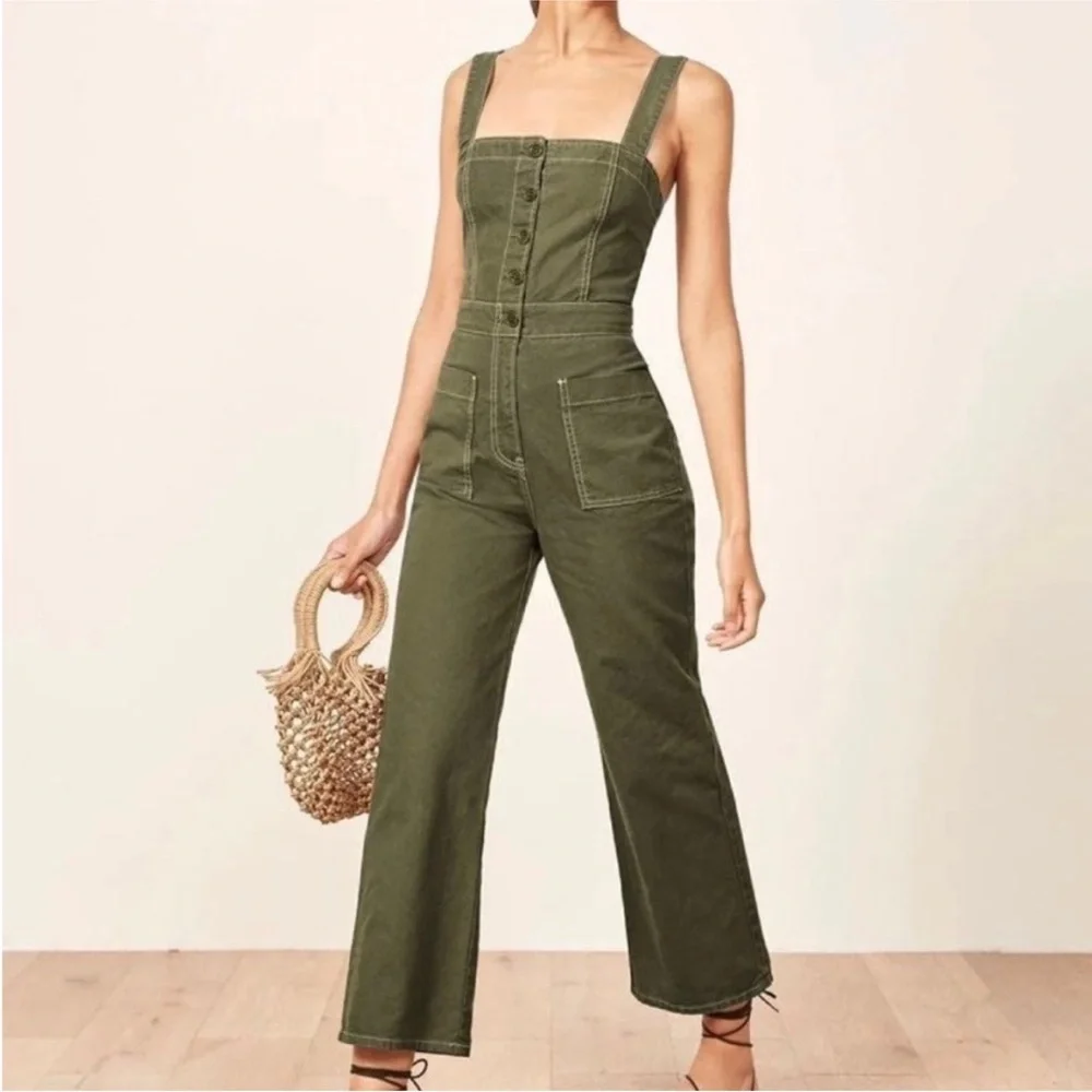 Reformation Amory Green Jumpsuit - 12 - Picture 2 of 13